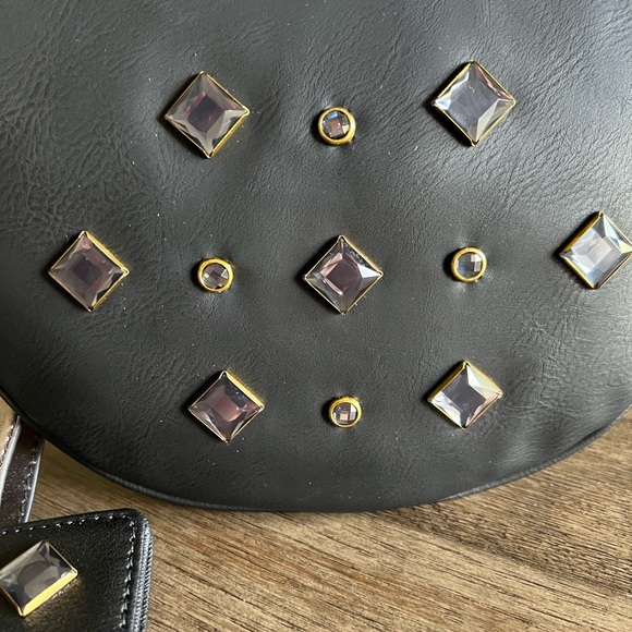 Fossil Black Crossbody Bag with Geometric Studs - Picture 3 of 16
